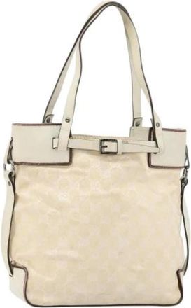 Gucci Pre-owned Canvas Tote Bag - Dames - Vintage Shopper - Beige - ONE Size - Vintage
