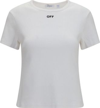 Off-white White Logo Crew Neck T-Shirt