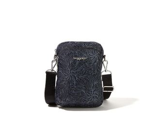 Baggallini Modern Everywhere Explorer Crossbody Womens Handbags Midnight Blossom Print, Nylon