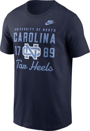Nike North Carolina Legacy Stacked Est Nike Mens College T-Shirt in Blue | N19941SNCV-AZ2