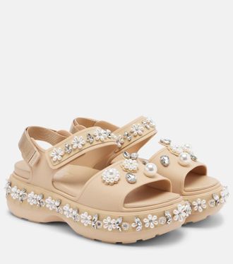 Simone Rocha x Crocs sandalias con plataforma adornadas