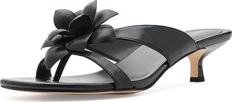 Michael Kors Jacie Kitten Sandals Womens Sandals Black : 5.5 M, Leather