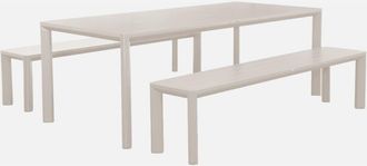 Sweeek Sweeek - Tavolo da giardino in alluminio con 2 panchine per 8 persone
