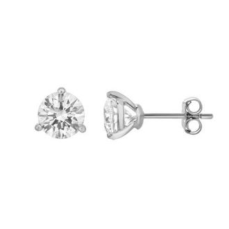LuvMyJewelry Ellipse 2 Ct TW Lab Grown Round Diamond Studs Martini 14K Gold Earrings in 14K White Gold at Nordstrom