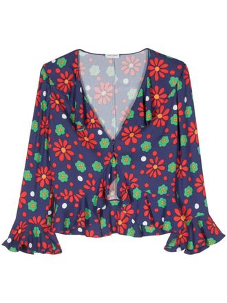 Saint Laurent Flower Print Top