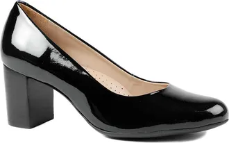 Jones Bootmaker Womens Xantara Leather Block Heel Court Shoes - Black - Size UK 4.5
