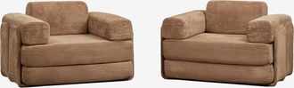 Sklum Pack De 2 Sillones Cama En Pana Envasados Al Vac&iacute;o Paoly Sklum