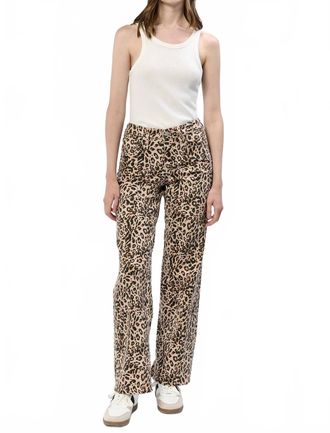 Dear John Denim Taylor High Rise Straight Leg Jean In Leopard Safari
