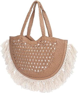 Frye Ella Tassel Tote Tote Handbags Beige, Leather