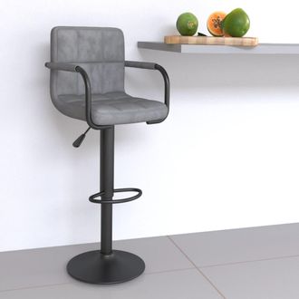 vidaXL Taburete De Cocina De Terciopelo Gris Claro Vidaxl