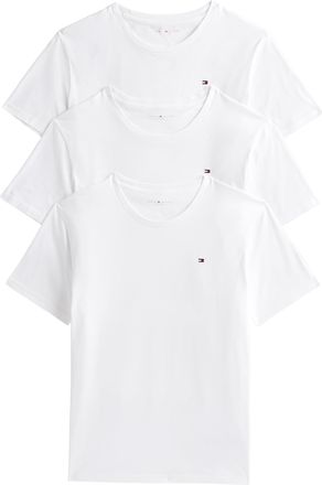Tommy Hilfiger Mens 3 Pack Short Sleeve Round Neck Stretch T-Shirts, White (White/White/White), XXL
