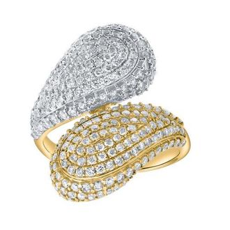 LuvMyJewelry Sable 2.15 Ct 14K Gold Two Tone Pave Diamond Ring in 14K Yellow Gold at Nordstrom, Size 7