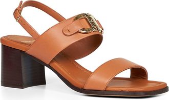 Ferragamo Womens Tan Gancini Ornament Sandals Calf Leather