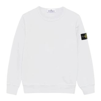 Stone Island Cotton Waffle Crewneck - male - Stone Island - Kids Sweatshirts - White - 8 Y - Kids