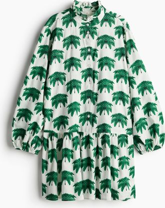 H&M Kleid mit Volantkragen - Green