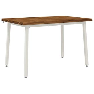 vidaXL 120 X 70 X 75 Cm Legno Di Acacia Massello Naturale E Bianco Vidaxl