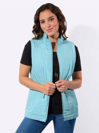 Casual Looks Steppweste CASUAL LOOKS, Damen, Gr. 36, aquamarin, 100% Polyester, Wattierung:100% Polyester, unifarben, Westen Steppweste