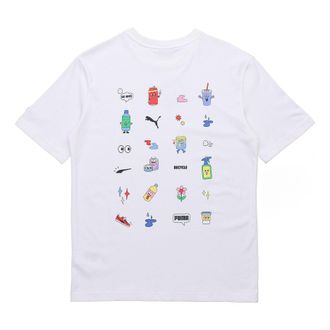 Puma Sports Alphabet Printing Round Neck Short Sleeve White 531335-52