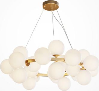 Maytoni Lampadario Contemporaneo Dallas Metallo Oro 25 Luci Diffusori Bianco Opaco
