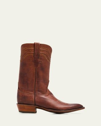 Lucchese Mens Devin Burnished Leather Cowboy Boots