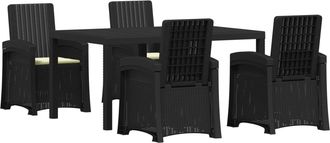 vidaXL Conjunto De Comedor De Jard&iacute;n 5 Uds. Antracita Y Crema Pp Vidaxl
