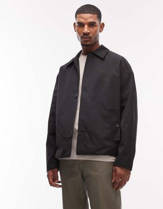 Asos StormMAX - Giacca harrington impermeabile nera-Nero