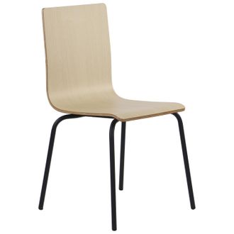 OEM Silla De Madera Contrachapada Natural Con Estructura Negra. Modelo Werdi B
