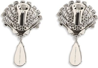 Alessandra Rich Womens Crystal Drop Earrings Cry Silver Metal Metallic Metallised