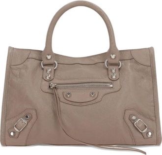 Balenciaga Borsa a mano Le City con borchie - Toni neutri