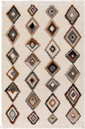 AFK Living Alfombra suave y de diseño estilo étnico beige 160 x 230 cm