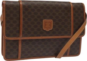 Celine Macadam Brown Canvas Shoulder Bag (Pre-Owned)