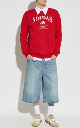 adidas Oversize Sweatshirt With Logo, Mens, Red
