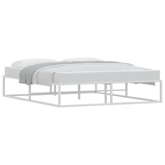 Berkfield Home Elegant Bed Frame without Mattress White 160x200 cm Metal