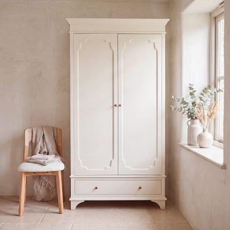 Maisons du monde Armario blanco con 2 puertas y 1 caj&oacute;n 104 cm