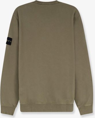 Stone Island Mens Crewneck Sweatshirt Organic Cotton Green Sweatshirts Sweater