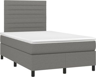 vidaXL Cama Box Spring Con Colch&oacute;n Tela Gris Oscuro 120x190 Cm Vidaxl
