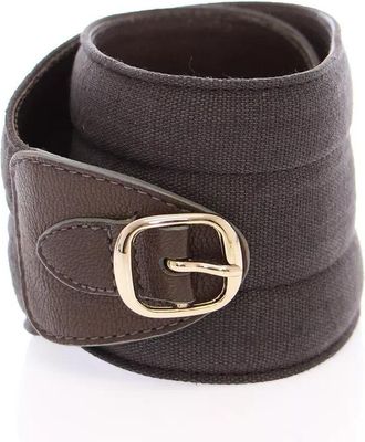 Dolce & Gabbana Bruin D&G Lederen Linnen Logo Riem
