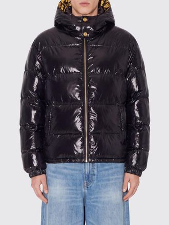 Versace Water-Repellent Nylon Down Jacket with Hood and Medusa Logo