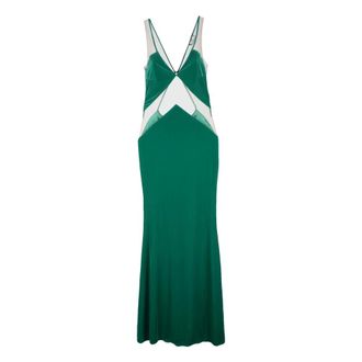 Elisabetta Franchi Dames, Jurken, Groen, Maat: S Velours