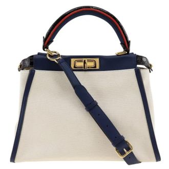 Fendi Pre-owned Canvas fendi-bags - Dames - Vintage Handtas - Wit - ONE Size - Vintage