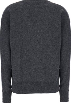 Jucca Womens Sweater Argyle V-Neck Grey Wool Tops Top
