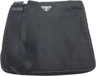 Prada Pre-owned Cross Body Bags, female, Black, Size: ONE SIZE Pre-owned Vintage Nylon Cross Body Bag