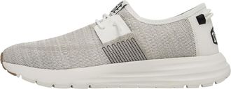 HeyDude Mens Sirocco Sneaker Shoe - Trainers with Easy-on Lace System, White, 10 UK