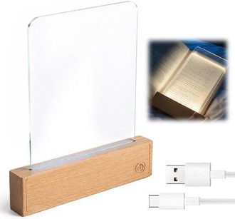 OEM L&aacute;mpara Lectura L&aacute;mpara Lectura Inteligente Transparente Panel Plano (tres Colores), L&aacute;mpara Lectura Regulable, Fabricaci&oacute;n Madera Maciza Cristal