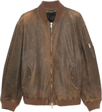Golden Goose Leather Zip-Up Jacket