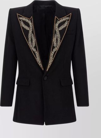 Balmain leaf embroidered blazer