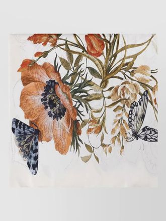 Etro square scarf lightweight floral butterfly motif