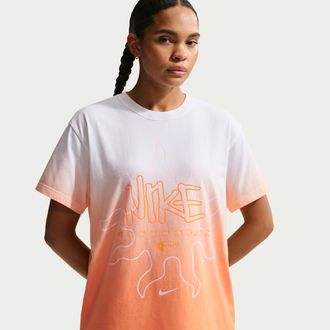 Nike Womens Nike Sportswear Oversized Short-Sleeve T-Shirt in Orange | IQ1260-803