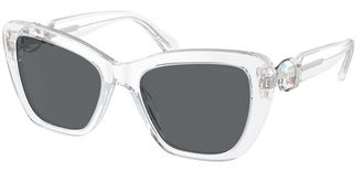 Swarovski SK6018F Asian Fit 102787 Womens Sunglasses Clear Size 55