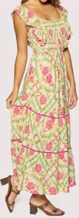 Lost + Wander Fiesta Flora Midi Dress In Yellow, Pink And Green